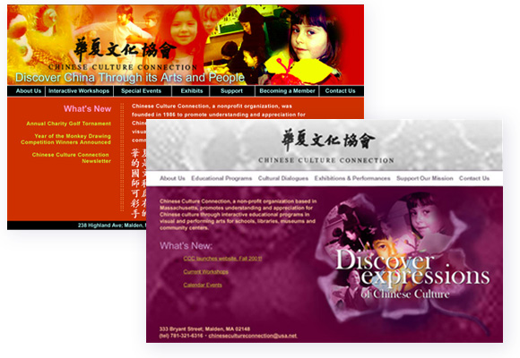 Chinese Culture Connection (CCC) - website design